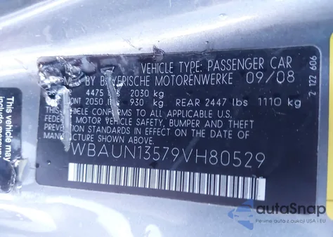 2009 BMW 128I z USA, uszkodzony, nr VIN WBAUN13579VH80529